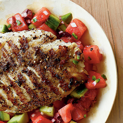 Grilled Grouper with Watermelon Salsa