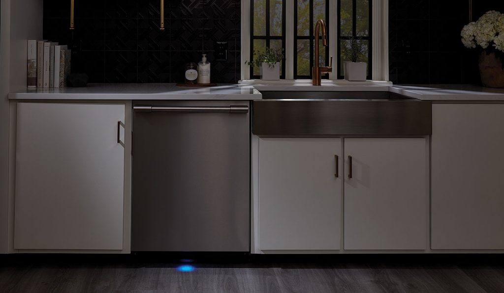 Frigidaire Professional dishwasher with floor indicator