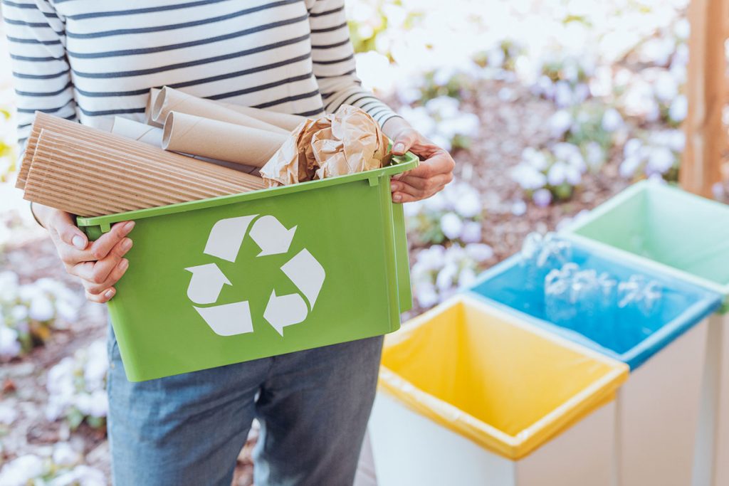 sorting paper waste