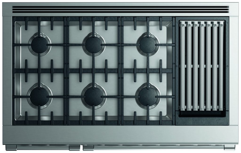 Fisher Paykel range with 6 burners and indoor grill