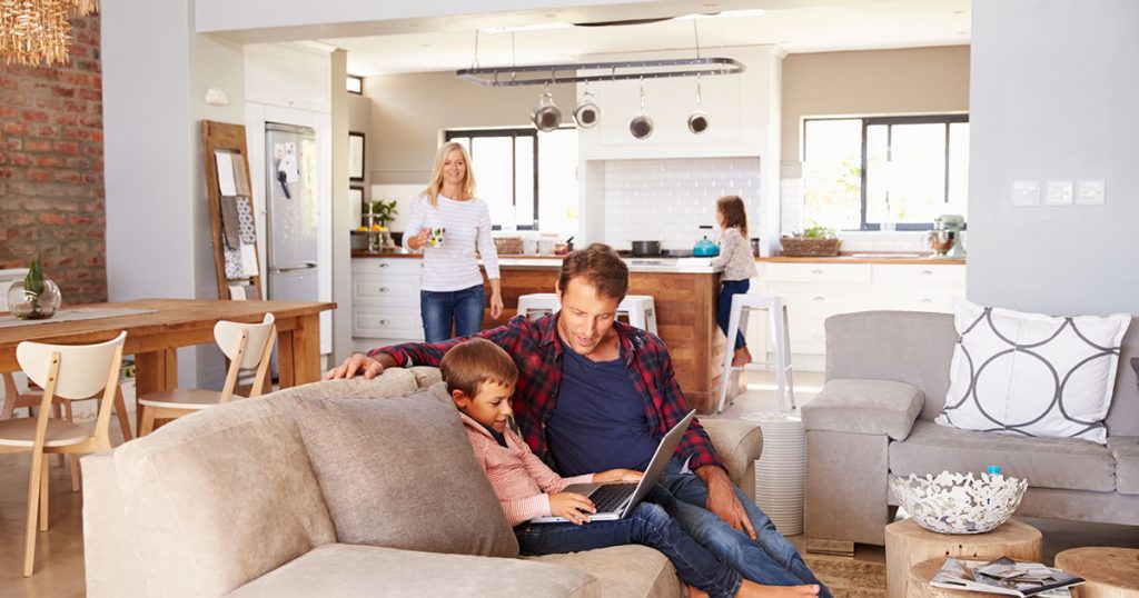 Family spending time together at home.