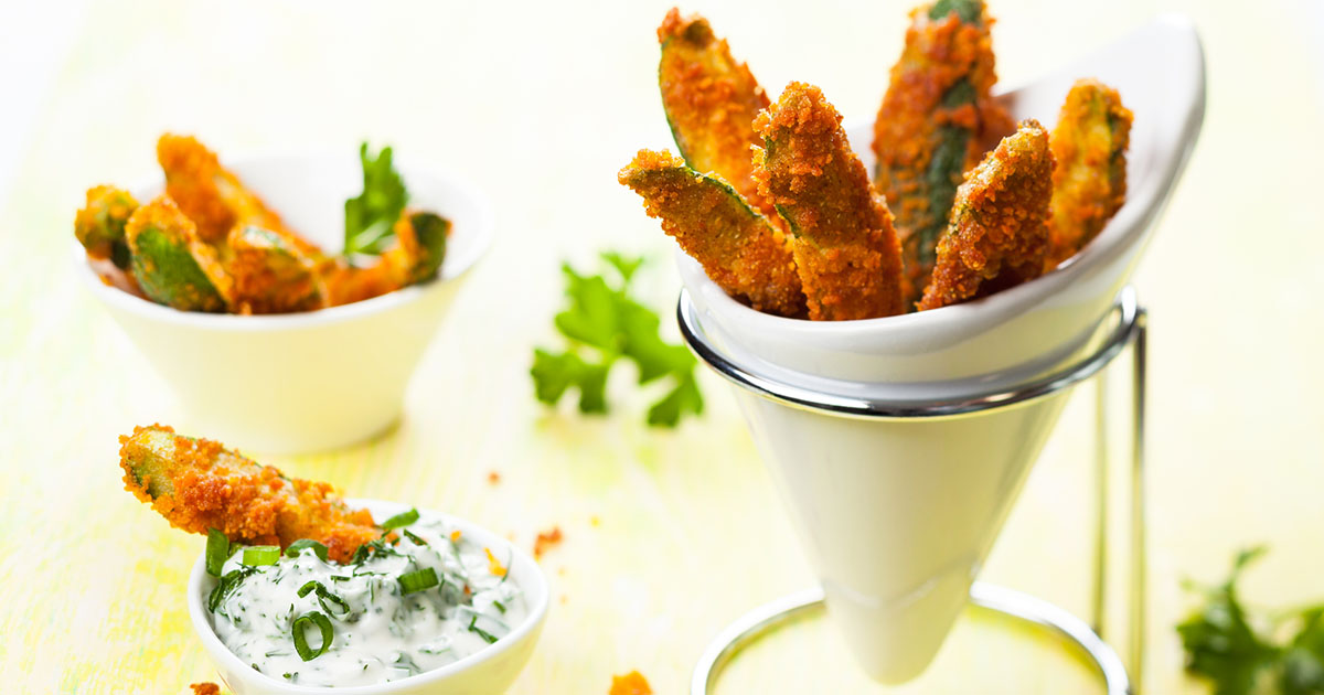 Zucchini Fries with parmesan and sauce