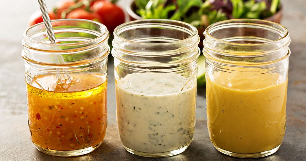 homemade salad dressings in mason jars