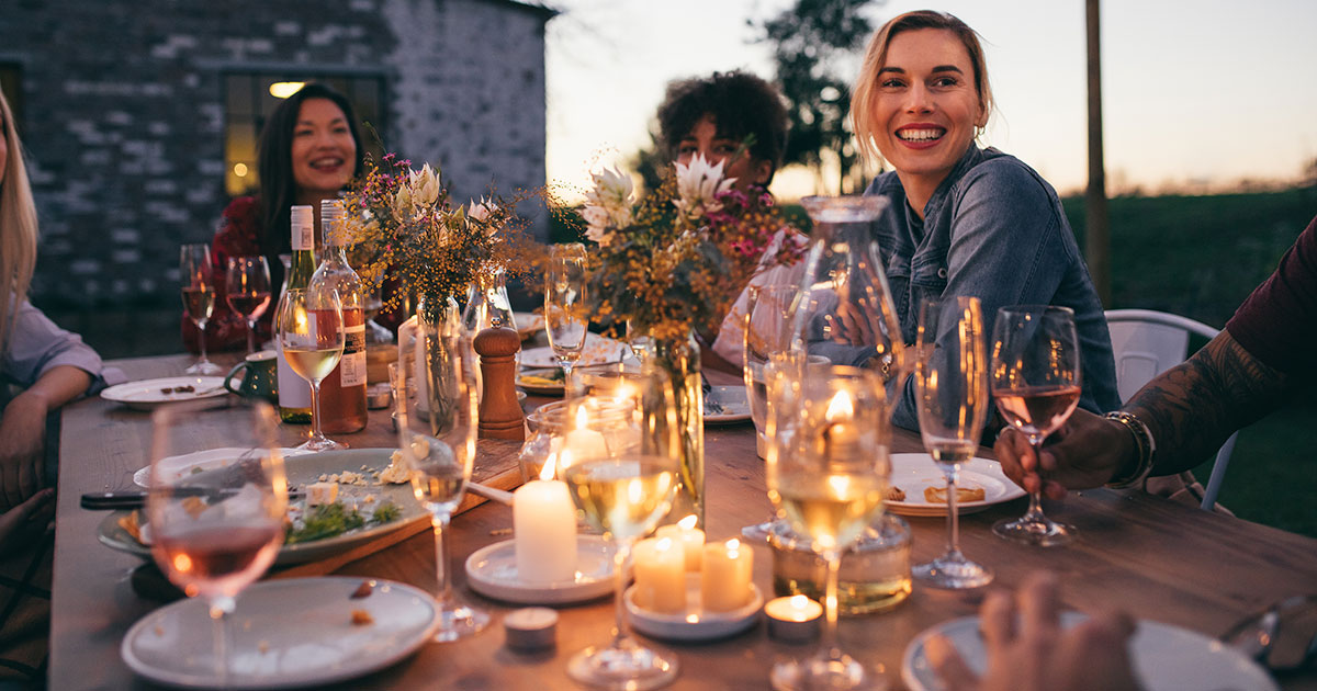 Outdoor dinner party