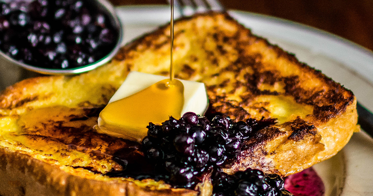 French Toast with Blueberry Maple Compote