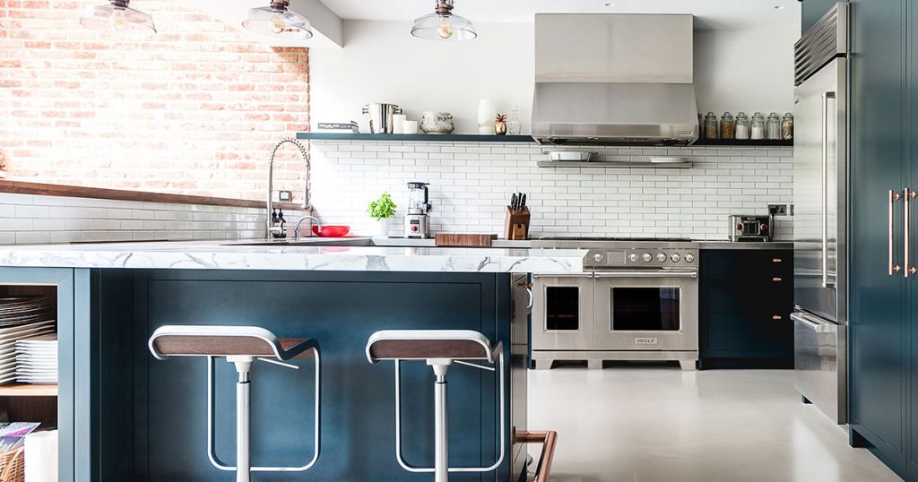 Kitchen featuring Wolf range