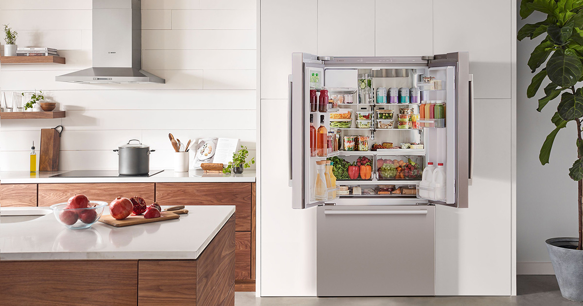 Bosch Refrigerator with open doors