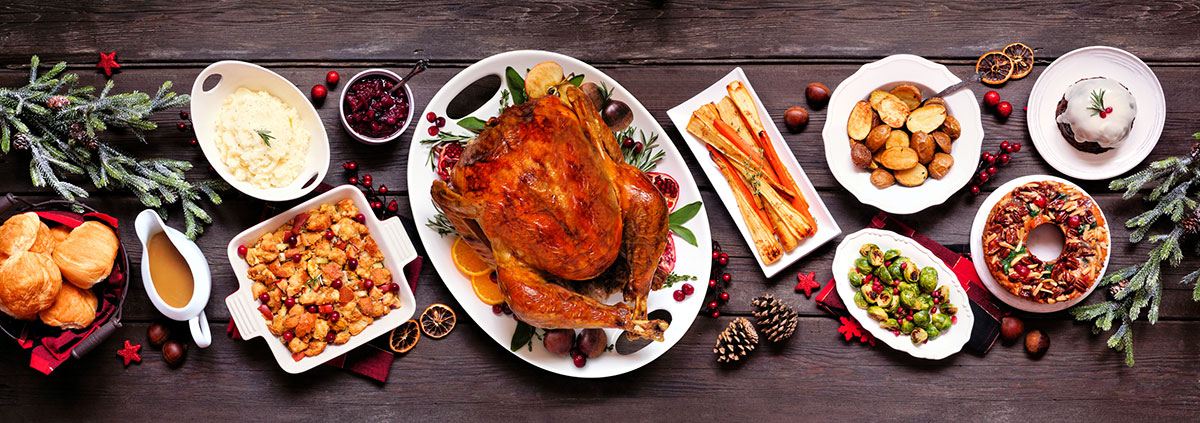 Holiday table spread