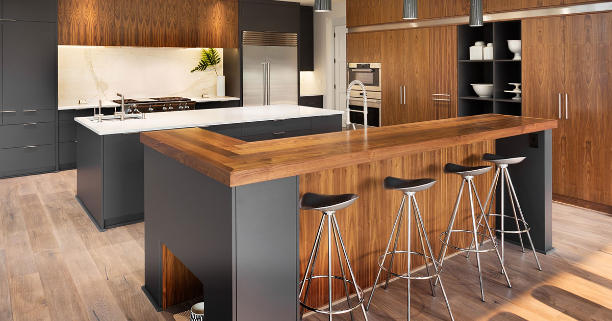 Luxury kitchen with hardwoods throughout