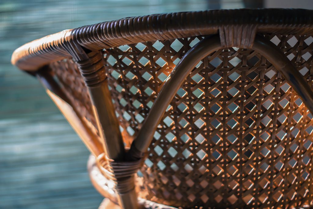 Back of a woven chair