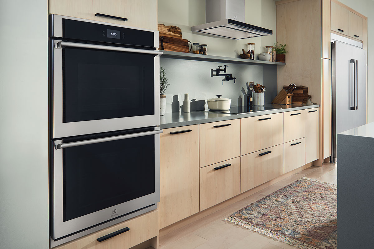 Electrolux wall oven featured in kitchen