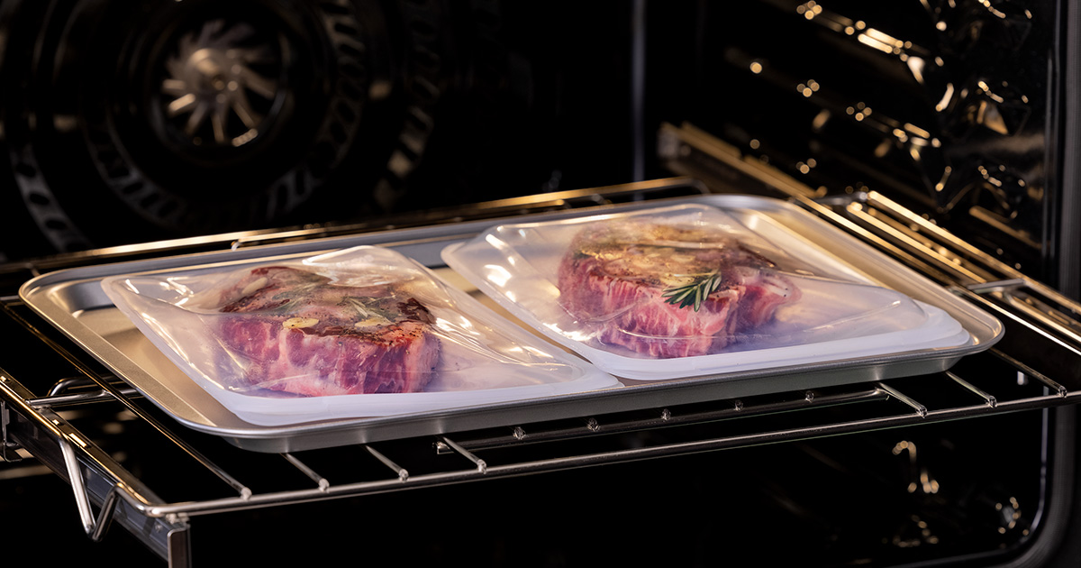 Electrolux oven with Air Sous Vide cooking steak