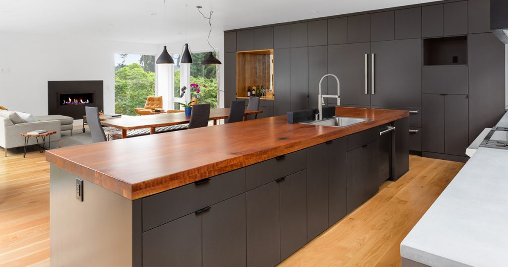 black kitchen cabinetry