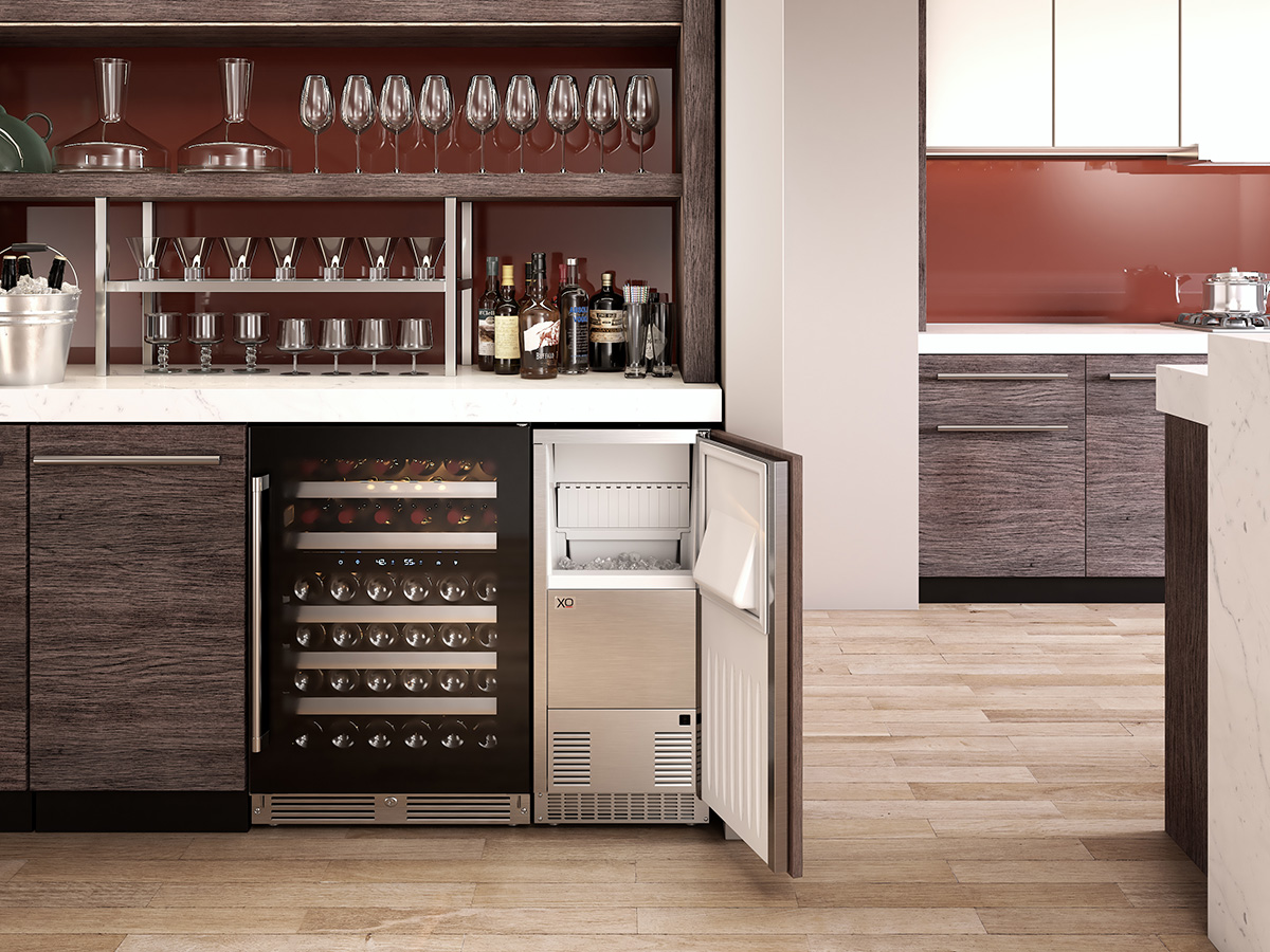 XO undercounter wine storage and ice maker