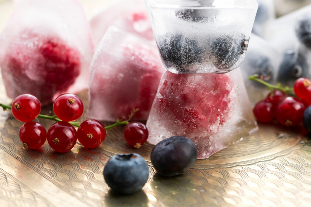 berry infused ice